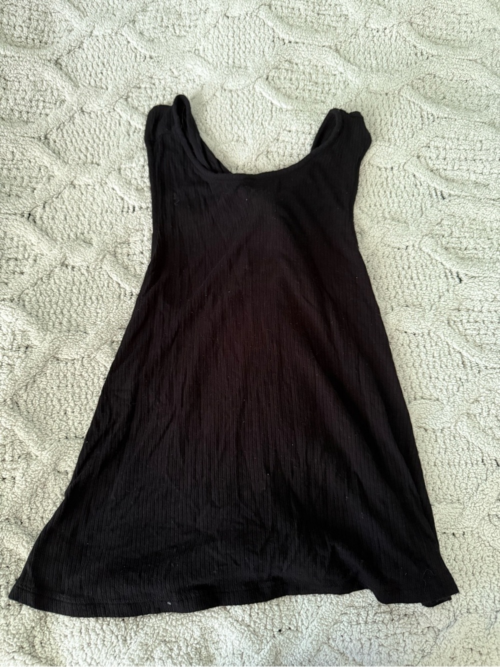 Black Ribbed Halter Criss Cross Top